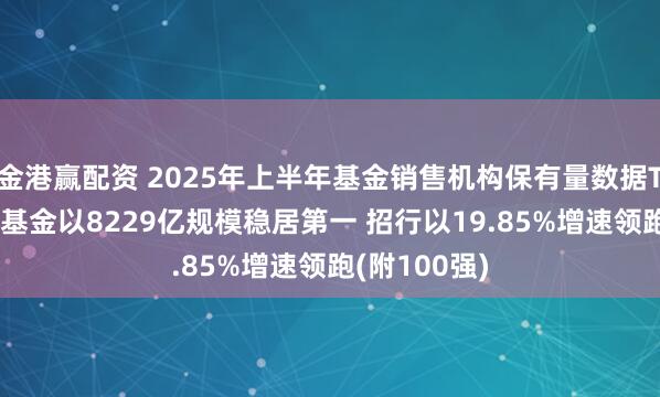金港赢配资 2025年上半年基金销售机构保有量数据TOP5：蚂蚁基金以8229亿规模稳居第一 招行以19.85%增速领跑(附100强)